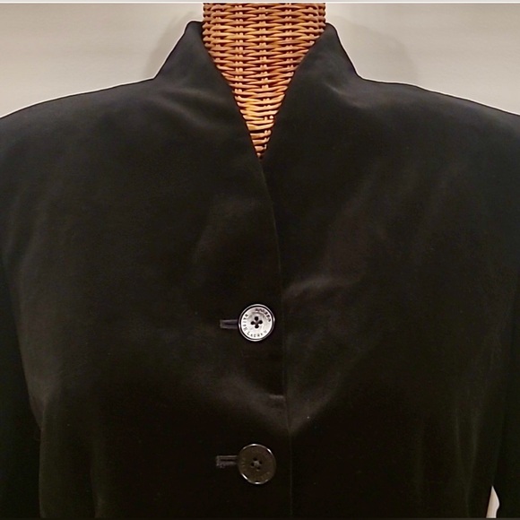 Lauren Ralph Lauren “Fall Classic” Black Velvet blazer button Front Shawl Collar - Picture 4 of 9